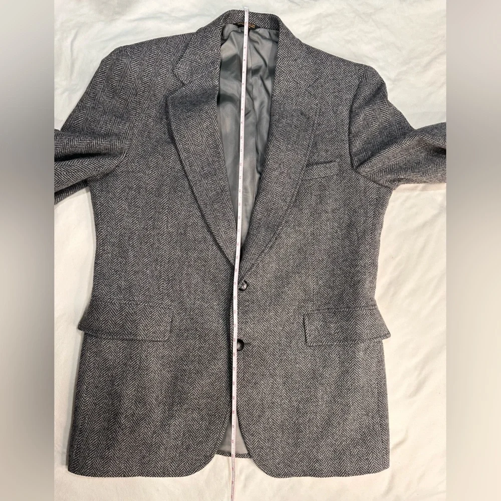 44L Adams Row USA Mens Vintage 2 Button Pure Wool Tweed Blazer Sport Coat Jacket - Picture 14 of 14